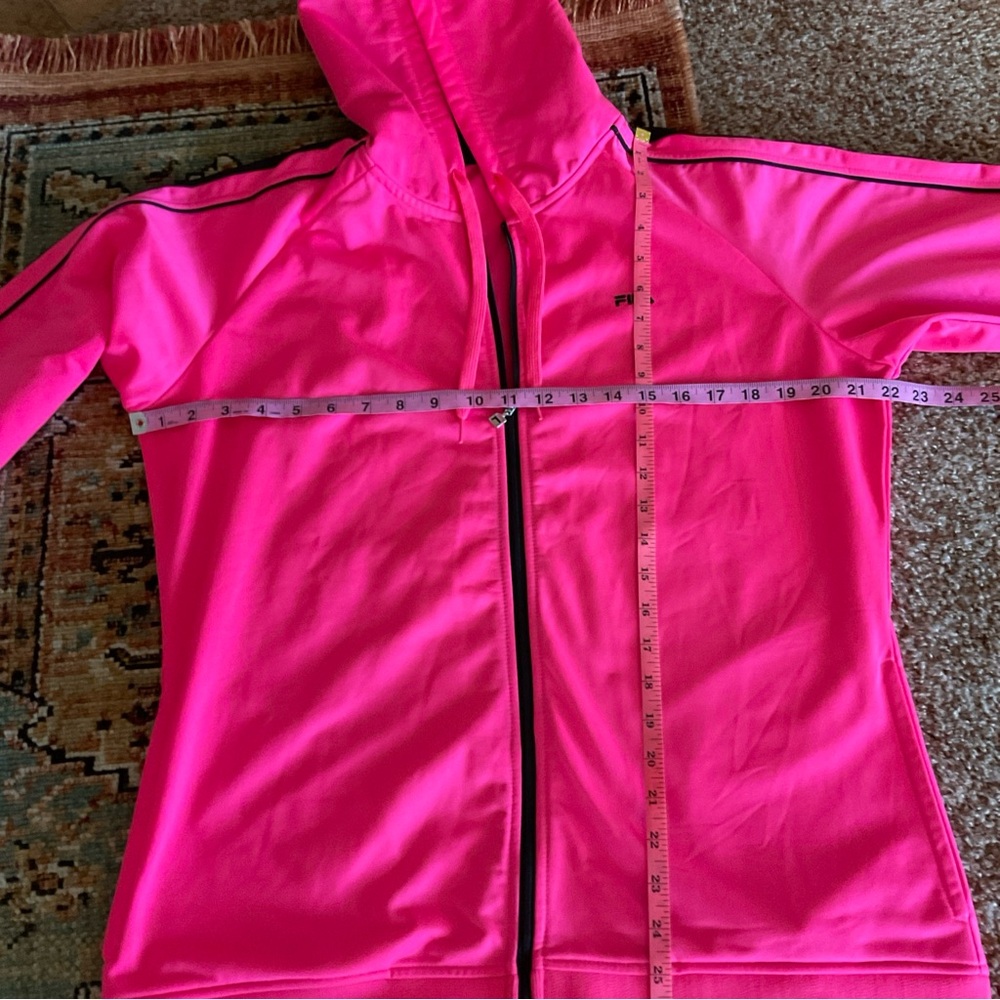 Fila Pink and Black Zip-Up Hoodie, light lining, breast cancer awareness - Picture 13 of 15